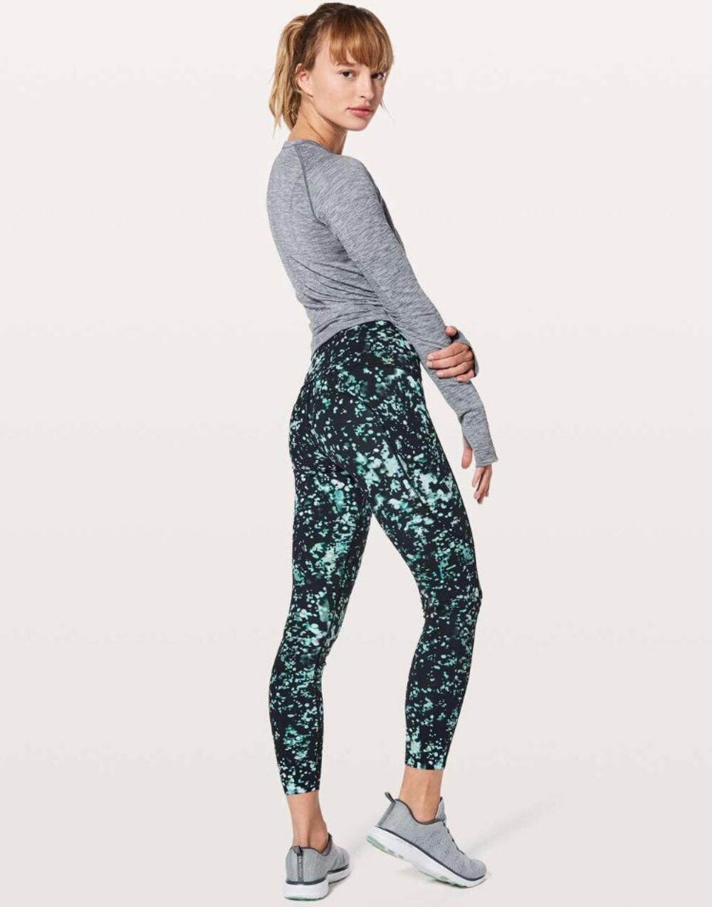 Lululemon Fast & Free 7/8 Tight II‎ *Nulux 25" Pixel Haze Multi Black Women's 4
